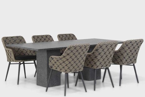 Lifestyle Crossway/Graniet 220 cm dining tuinset 7-delig