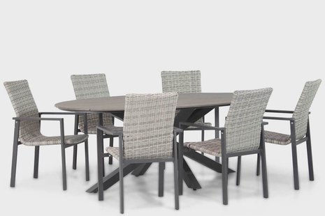 Lifestyle Upton/Matara 220 cm dining tuinset 7-delig