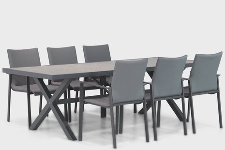 Lifestyle Rome/Crossley 245 cm dining tuinset 7-delig