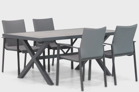 Lifestyle Rome/Crossley 185 cm dining tuinset 5-delig