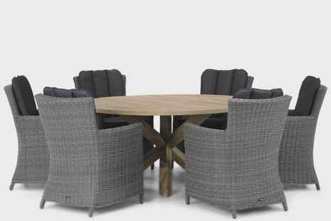 Garden Collections Venerdi/Sand City 160 cm rond dining tuinset 7-delig