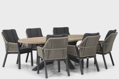 Lifestyle Verona/Brookline 240 cm ovaal dining tuinset 7-delig