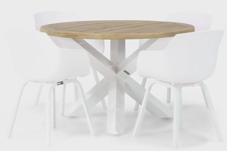 Lifestyle Salina/Wellington 120 cm rond dining tuinset 5-delig