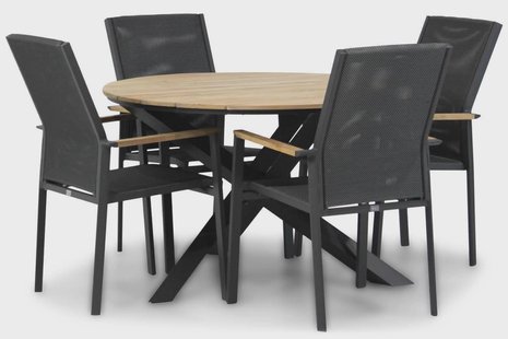 Presto Ricadi teak/Fabriano 120 cm dining tuinset 5-delig