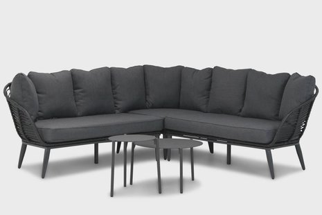 Coco Leonardo/Pacific 45/60 hoek loungeset off black 5-delig