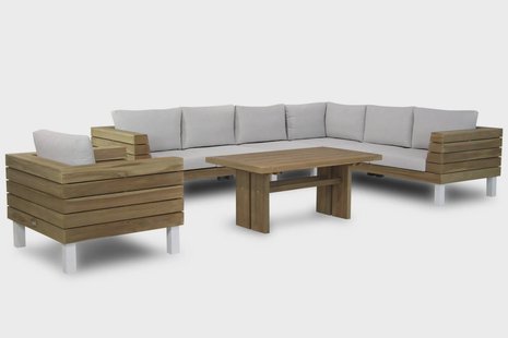 Lifestyle Seashore/Brighton 140 cm hoek loungeset 6-delig