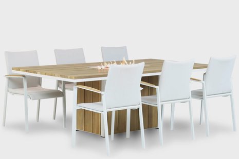 Lifestyle Brandon/Seaside 220 cm dining tuinset 7-delig