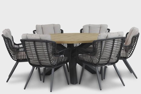 Coco Azzano/Rockville 160 cm dining tuinset 7-delig