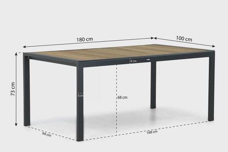 Lifestyle Valence dining tuintafel 180 x 100 cm