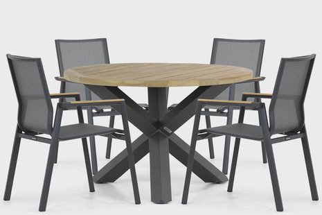 Lifestyle Fiora/Rockville 120 cm dining tuinset 5-delig