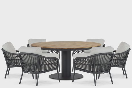 Coco Puerto/Salerno 160 cm dining tuinset laag 7-delig