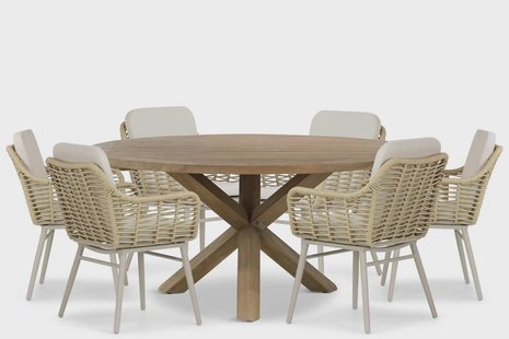 Coco Antoni/Sand City 160 cm dining tuinset 7-delig