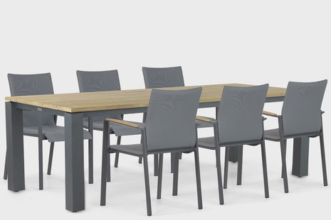 Lifestyle Brandon/Riviera 240 cm dining tuinset 7-delig