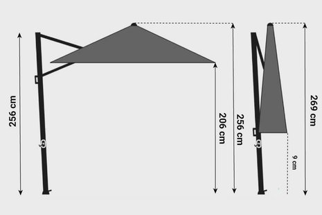 Camello Luna zweefparasol 3.5m S2 Excellent (excl. voet)