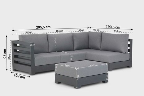 Santika Phantom hoek loungeset 5-delig