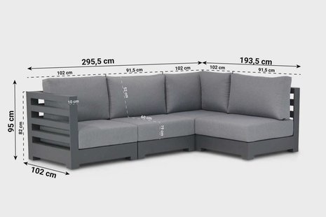 Santika Phantom chaise longue loungeset 4-delig