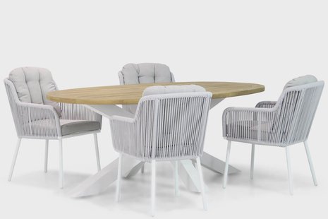 Santika Tendenza/Bradford 200 cm ovaal dining tuinset 5-delig