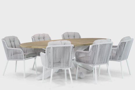Santika Tendenza/Bradford 240 cm ovaal dining tuinset 7-delig