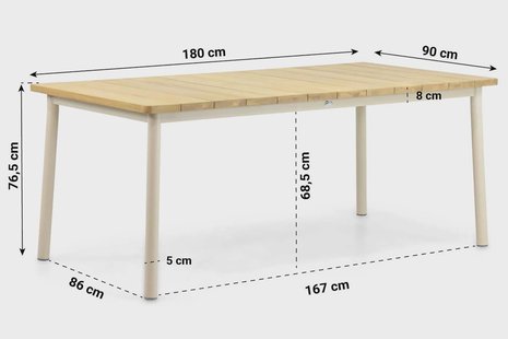 Apple Bee Milou dining tuintafel 180 x 90 cm