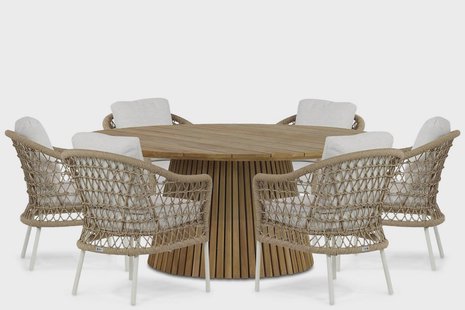 Coco Bali/Fungo 180 cm dining tuinset 7-delig