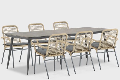 De Laan Catalone/Matale 240 cm dining tuinset 7-delig