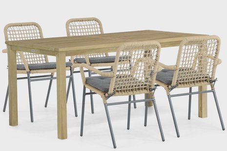 De Laan Catalone/Weston 160 cm dining tuinset 5-delig