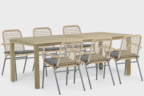 De Laan Catalone/Weston 210 cm dining tuinset 7-delig