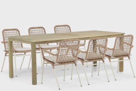 De Laan Catalone/Weston 210 cm dining tuinset 7-delig