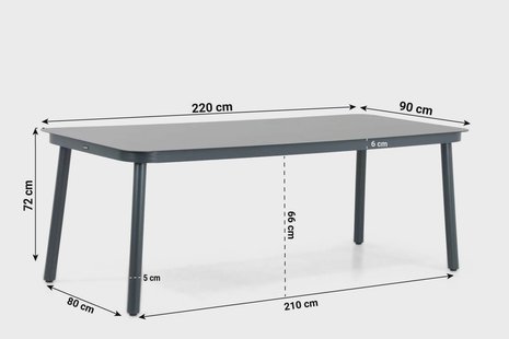 Lifestyle Tavano dining tuintafel 220 x 90 cm
