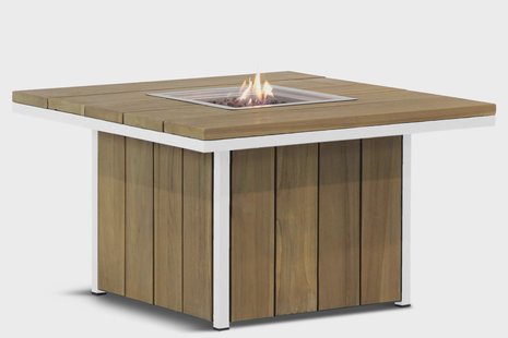 Lifestyle Seaside lounge vuurtafel 90 x 90 cm wit