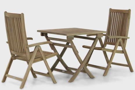 Garden Collections Canterbury/Derby 80 cm dining tuinset 3-delig inklapbaar