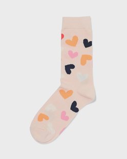 HEMA Sokken voor volwassenen &apos;lots of love&apos; lichtroze (lichtroze)