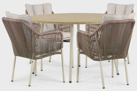 De Laan Marbella/Matale 125 cm dining tuinset 5-delig