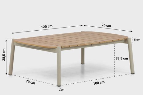 Coco Sevilla lounge tuintafel 120 x 76 cm