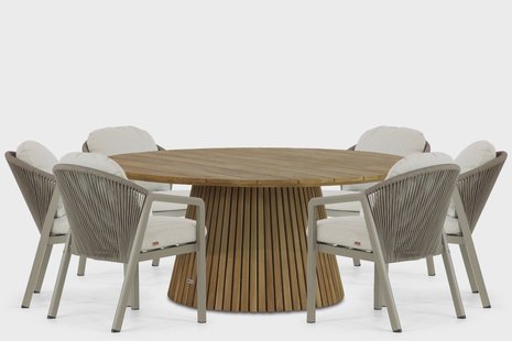 Santika Guss/Fungo 180 cm dining tuinset 7-delig
