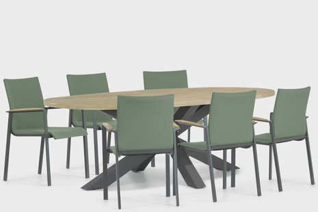Lifestyle Brandon/Brookline 240 cm dining tuinset 7-delig