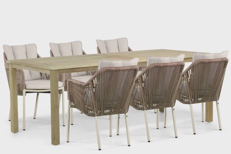 De Laan Marbella/Weston 210 cm dining tuinset 7-delig