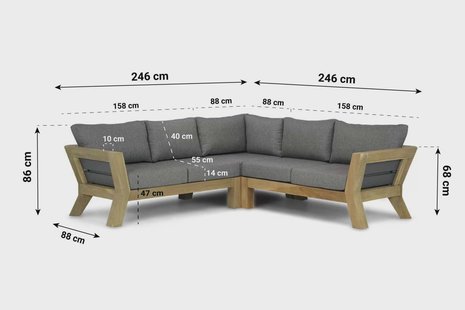 Santika Cantik hoek loungeset 3-delig