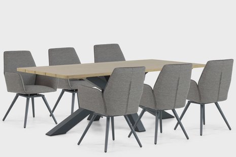 Lifestyle Andorra/Azzurro 220 cm dining tuinset 7-delig