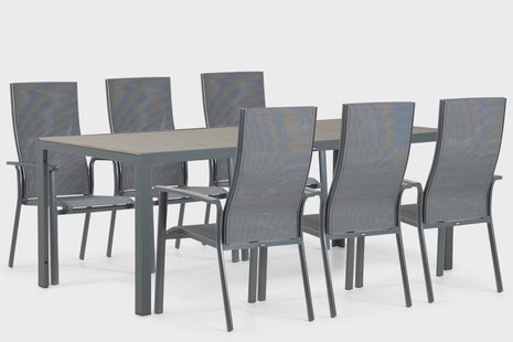 Hartman Sitges/Solare 200 cm dining tuinset 7-delig