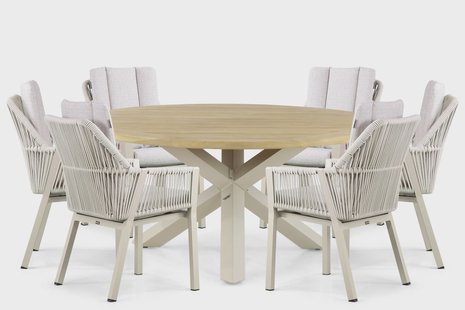 Lifestyle Verona/Rockville 160 cm dining tuinset 7-delig