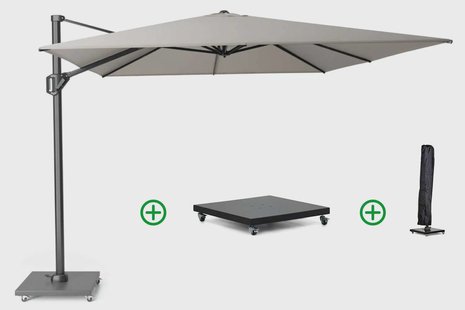 Platinum Challenger zweefparasol 4x3m T1 (incl. voet en hoes) manhattan