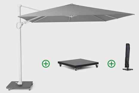 Platinum Challenger zweefparasol T2 wit frame 3x3m (incl. voet en hoes) manhattan