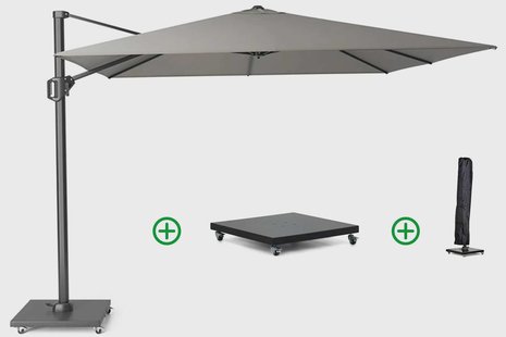 Platinum Challenger zweefparasol 3x3m  T2 premium (incl. voet en hoes) manhattan