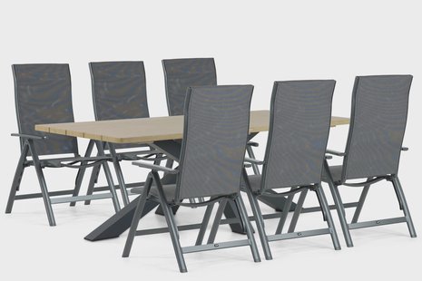 Hartman Sitges/Azzurro 220 cm dining tuinset 7-delig