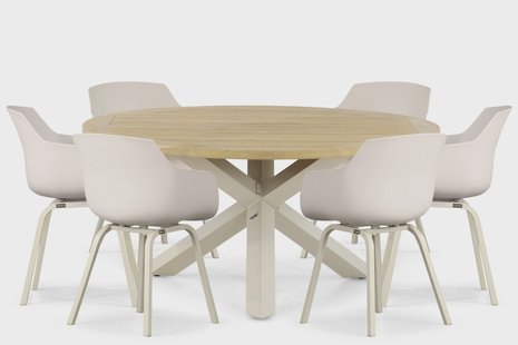 Lifestyle Salina/Rockville 160 cm dining tuinset 7-delig