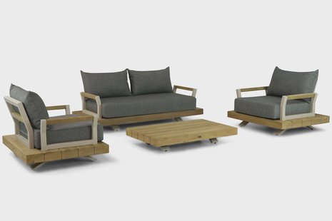 Santika Supreme/Supralux 130 cm stoel-bank loungeset 4-delig
