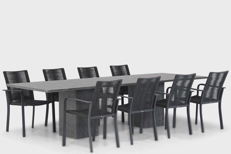 Santika Annisa/Graniet 300 cm dining tuinset 9-delig