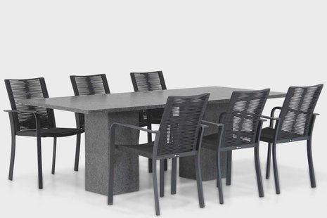 Santika Annisa/Graniet 220 cm dining tuinset 7-delig