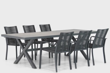 Santika Annisa/Crossley 245 cm dining tuinset 7-delig